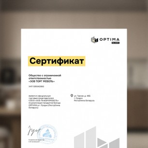 Сертификат официального торгового представителя